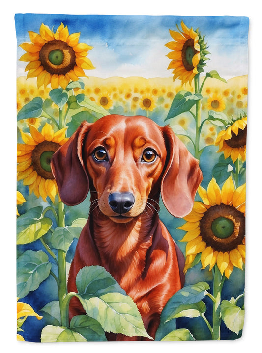 Dachshund in Sunflowers Garden Flag
